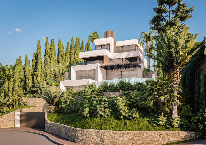 Off-plan contemporary minimalist villa, 1146 m2 built area, walking distance to Puerto Banus, unbeatable location
